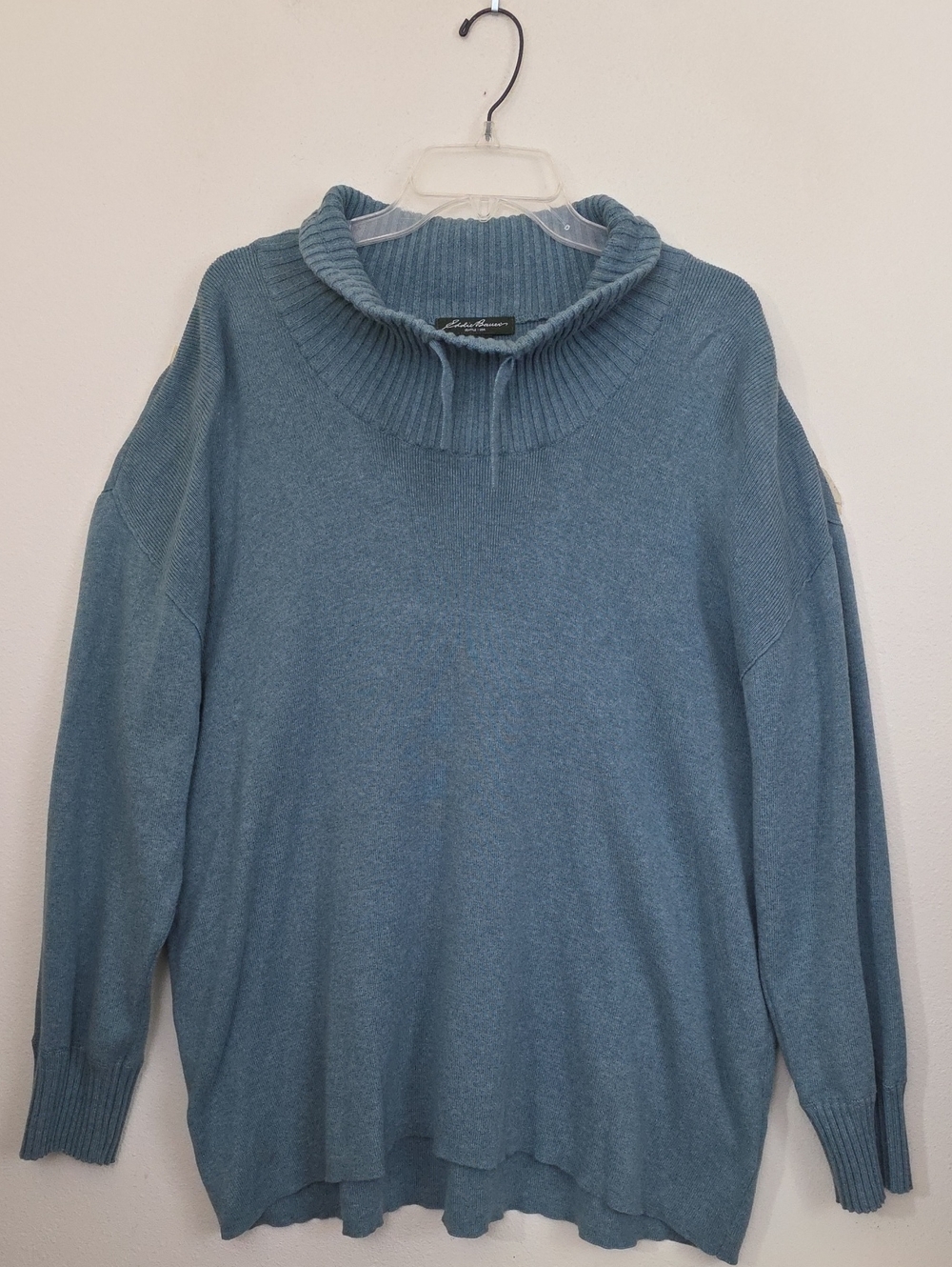 NWOT Eddie Bauer Turquoise Cowl Neck Pullover Knit Sweater 3X